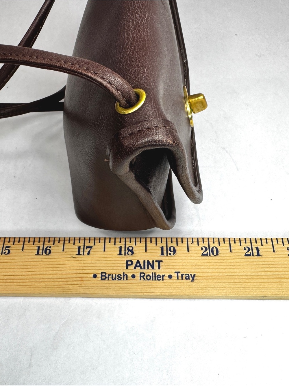 Vintage Coach Everett 9934 Brown Glove-Tanned Leather Turnlock Crossbody Bag - Picture 13 of 14
